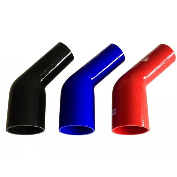 Reductor silicona curvado 45° Ø51→60 mm L150 VMQ