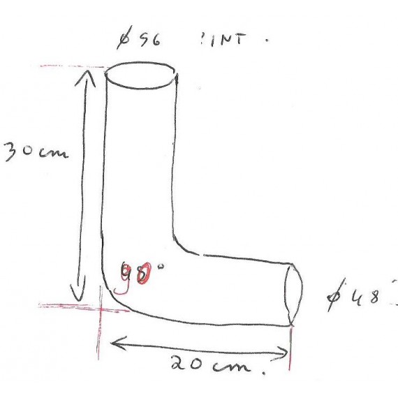 45-70mm - Reductor 90° de silicona - REDOX