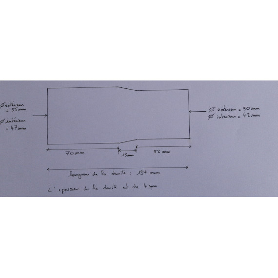 42-47mm Reductor recto de silicona 137mm - REDOX