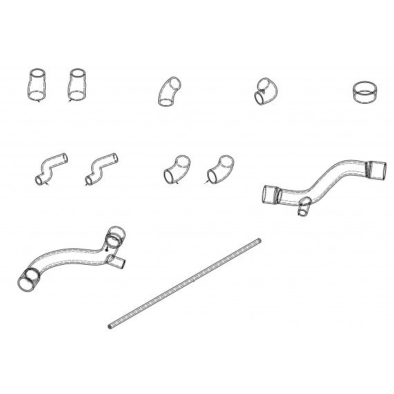 kit 12 manguitos sobrealimentación aire turbo gasolina silicona por MASERATI 3200 GT Fase 2 (2001–2002)