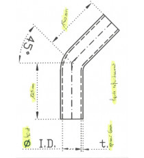 Manguera Silicona Codo 45° Ø40mm L1-125mm L2-150mm REDOX 5 Capas VMQ