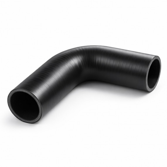 Manguera de silicona codo 90° 55 mm longitud 125 mm — capa interna FVMQ resistente a hidrocarburos