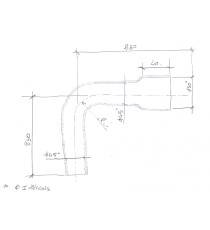 Manguera Silicona Codo 90° Ø45/50mm - 190x180mm - 4 Capas VMQ Reforzado