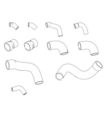 Kit 11 manguitos silicona sobrealimentación turbo intercooler MASERATI 222 Coupé E 2.8 18V (1988-1991)
