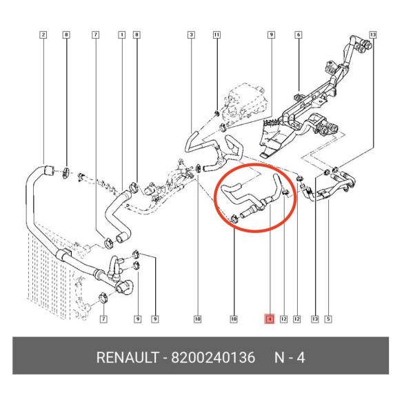 Manguito silicona RENAULT OEM 8200240136 - REDOX