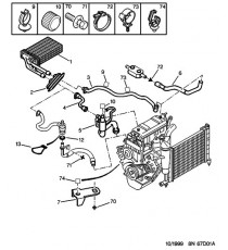 Kit 4 manguitos silicona agua PEUGEOT 106 Rallye Phase 2 1996-1998