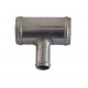 Manguito aluminio soldable con T derivación diámetro exterior 38 mm longitud 100 mm derivación 25 mm